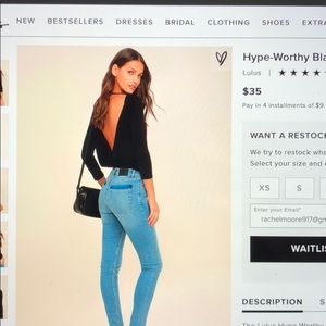 Lulus hype worthy black backless Body suit